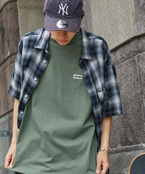 ZOO YORK（ズーヨーク）の「ZOO YORK/ズーヨーク 別注 ラバーネーム/ロゴ刺繍 ビッグシルエット半袖Tシャツ（Tシャツ/カットソー・メンズ・ブルー/ホワイト/グリーン/ピンク/ブラック/ベージュ・L/M）」の16枚目の写真