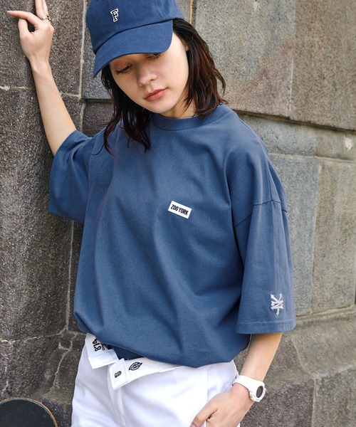 ZOO YORK（ズーヨーク）の「ZOO YORK/ズーヨーク 別注 ラバーネーム/ロゴ刺繍 ビッグシルエット半袖Tシャツ（Tシャツ/カットソー・メンズ・ブルー/ホワイト/グリーン/ピンク/ブラック/ベージュ・L/M）」の21枚目の写真