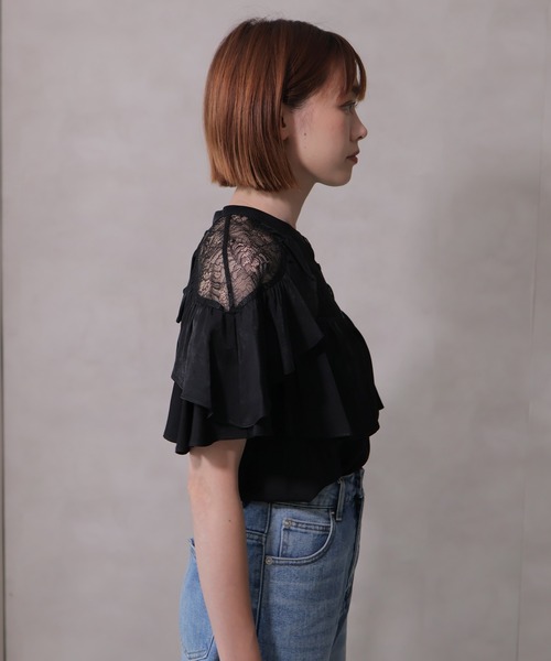 【セール】レースショルダーローフリルブラウス（シャツ/ブラウス）｜LADYMADE（レディメイド）