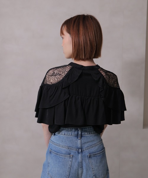 【セール】レースショルダーローフリルブラウス（シャツ/ブラウス）｜LADYMADE（レディメイド）