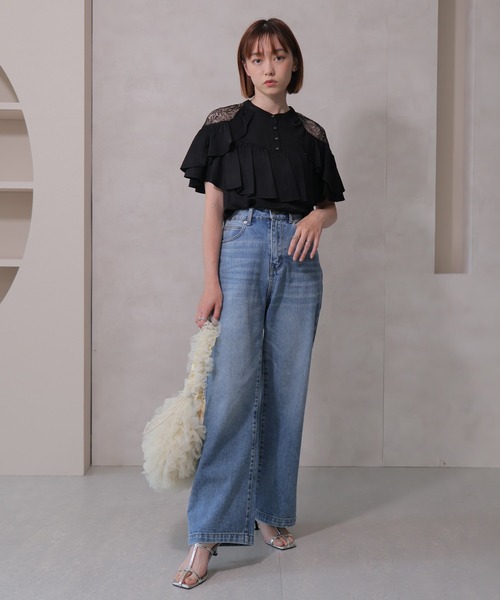 【セール】レースショルダーローフリルブラウス（シャツ/ブラウス）｜LADYMADE（レディメイド）