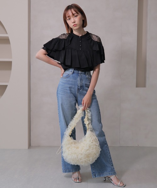 【セール】レースショルダーローフリルブラウス（シャツ/ブラウス）｜LADYMADE（レディメイド）