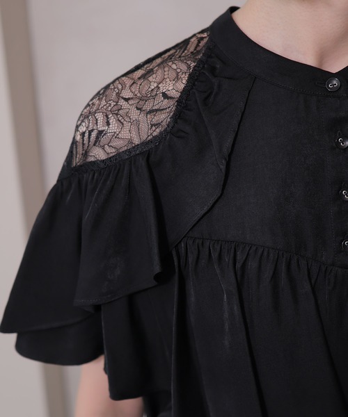 【セール】レースショルダーローフリルブラウス（シャツ/ブラウス）｜LADYMADE（レディメイド）