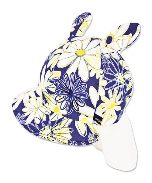 connect M(コネクトエム)の「うさ耳日除け付CAP(キャップ・キッズ・ライトイエロー/ライトグリーン/ネイビー・S)」の1枚目の写真