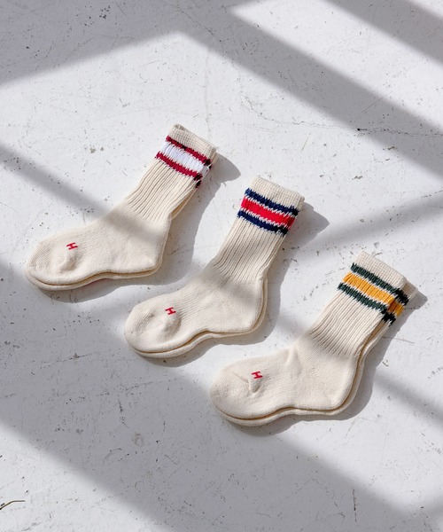 Healthknit(ヘルスニット)の「【Healthknit(ヘルスニット)】クラシック3Pソックス(KIDS)(ソックス/靴下・キッズ・アイボリー・LARGE/MEDIUM)」の1枚目の写真