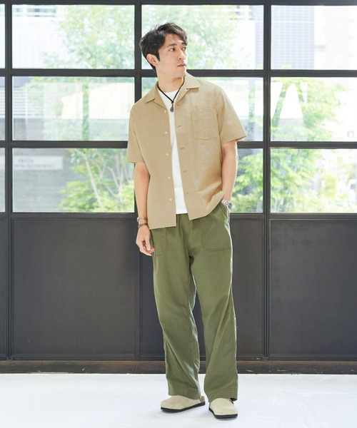 Pitta Re:)(ピッタリ)の「オープンカラー半袖カジュアルシャツ(シャツ/ブラウス・メンズ・イエロー・S/M/L/LL)」の6枚目の写真