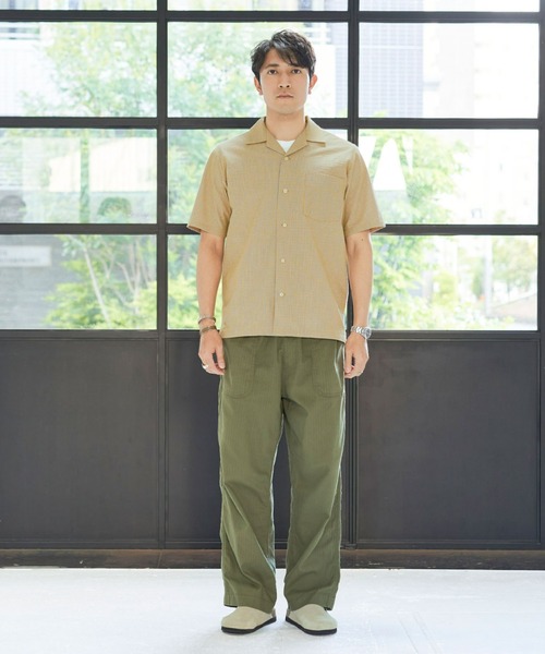 Pitta Re:)(ピッタリ)の「オープンカラー半袖カジュアルシャツ(シャツ/ブラウス・メンズ・イエロー・S/M/L/LL)」の7枚目の写真