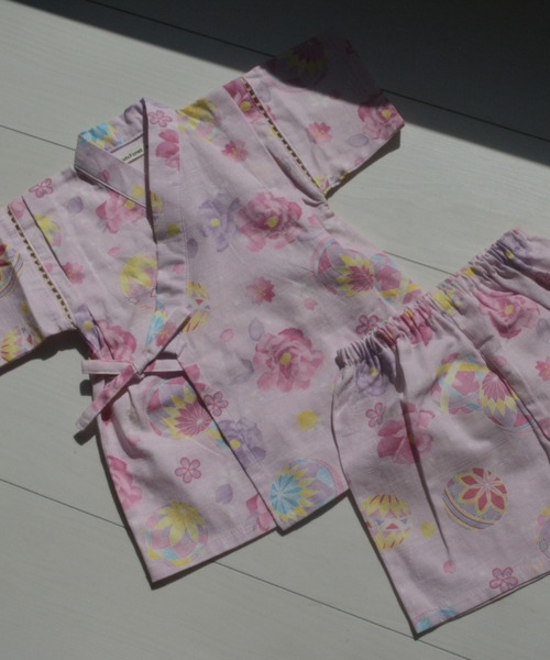 まり・お花柄甚平（浴衣）｜Kids Foret（キッズフォーレ）の