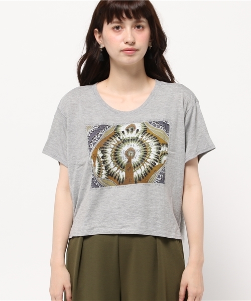 ROSE BUD(ローズバッド)の「(CAPTURE)4-205-SSC SEDONA S/S CROP TEE(Tシャツ/カットソー・レディース・ホワイト/ヘザ-グレー・SMALL)」の3枚目の写真