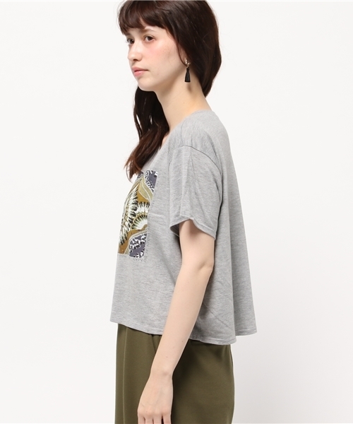 ROSE BUD(ローズバッド)の「(CAPTURE)4-205-SSC SEDONA S/S CROP TEE(Tシャツ/カットソー・レディース・ホワイト/ヘザ-グレー・SMALL)」の10枚目の写真
