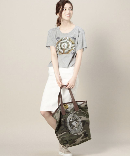 ROSE BUD(ローズバッド)の「(CAPTURE)4-205-SSC SEDONA S/S CROP TEE(Tシャツ/カットソー・レディース・ホワイト/ヘザ-グレー・SMALL)」の13枚目の写真