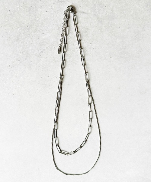 Zoule:stainless N-17 ステンレス 二重チェーンネックレス（ネックレス