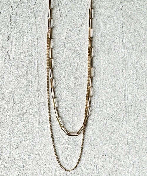 Zoule:stainless N-17 ステンレス 二重チェーンネックレス