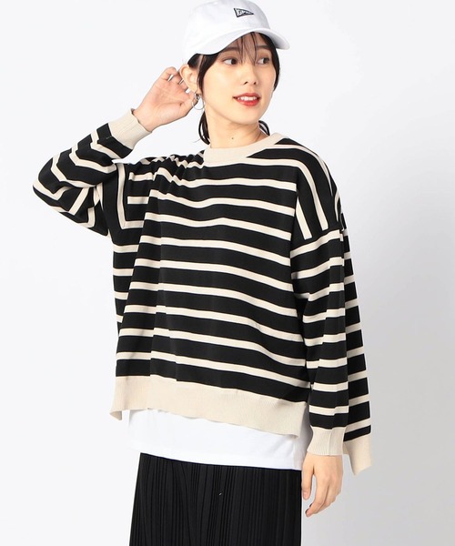 Grand PARK（グランドパーク）の「ボーダーニットプルオーバー（ニット/セーター・レディース・ブラック系その他・FREE）」の3枚目の写真