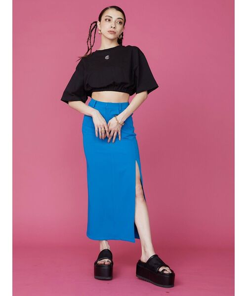 EVRIS（エヴリス）の「ワンポイントクロップドTシャツ（Tシャツ/カットソー・レディース・ブラック/パープル/ホワイト・FREE）」の18枚目の写真