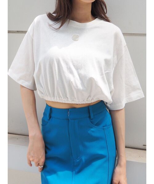 EVRIS（エヴリス）の「ワンポイントクロップドTシャツ（Tシャツ/カットソー・レディース・ブラック/パープル/ホワイト・FREE）」の22枚目の写真