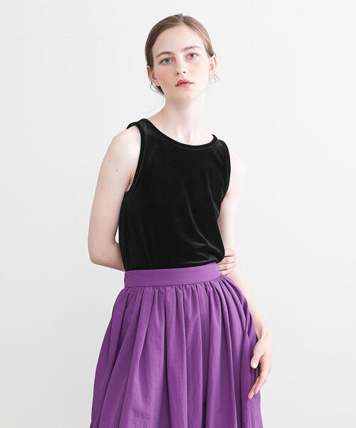 AEWEN MATOPH（イウエン マトフ）の「＜AEWEN MATOPH＞ベロア アメリカンスリーブ タンクトップ（Tシャツ/カットソー・レディース・ブラック/ピンク・FREE）」の6枚目の写真