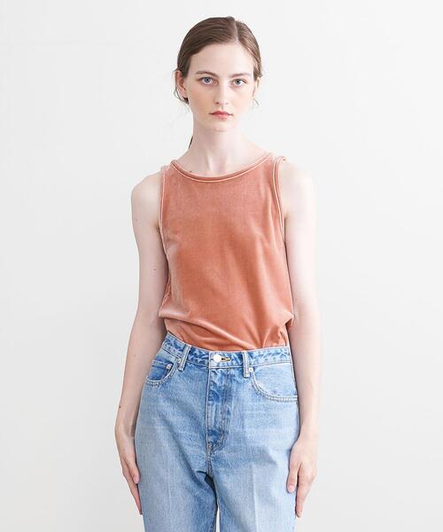 AEWEN MATOPH（イウエン マトフ）の「＜AEWEN MATOPH＞ベロア アメリカンスリーブ タンクトップ（Tシャツ/カットソー・レディース・ブラック/ピンク・FREE）」の7枚目の写真