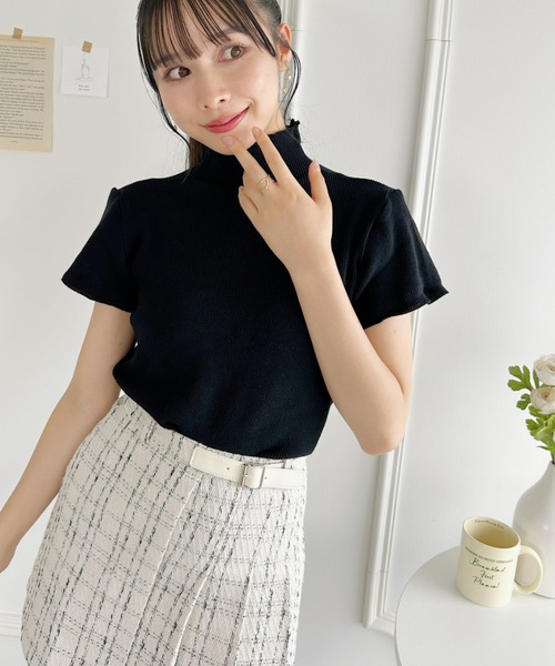 Loueme（ルエム）の「4WAYレースアップハイネックニットトップス（Tシャツ/カットソー・レディース・ホワイト/ブラック・FREE）」の9枚目の写真