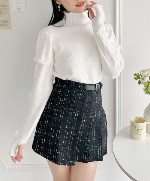 Loueme（ルエム）の「4WAYレースアップハイネックニットトップス（Tシャツ/カットソー・レディース・ホワイト/ブラック・FREE）」の15枚目の写真