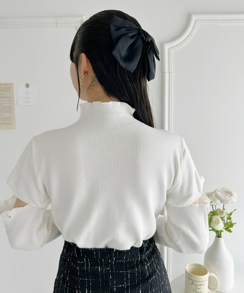 Loueme（ルエム）の「4WAYレースアップハイネックニットトップス（Tシャツ/カットソー・レディース・ホワイト/ブラック・FREE）」の21枚目の写真