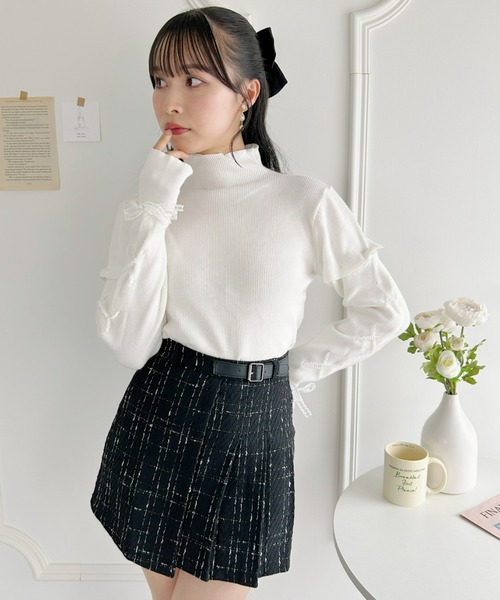 Loueme（ルエム）の「4WAYレースアップハイネックニットトップス（Tシャツ/カットソー・レディース・ホワイト/ブラック・FREE）」の17枚目の写真