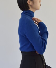quaranciel:〈手洗い可能〉コットン タートルネック リブ ニット