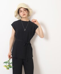 Cutie Blonde | 【セットアップ可】さらっと軽やか ウエストリボントップス(Tシャツ/カットソー)