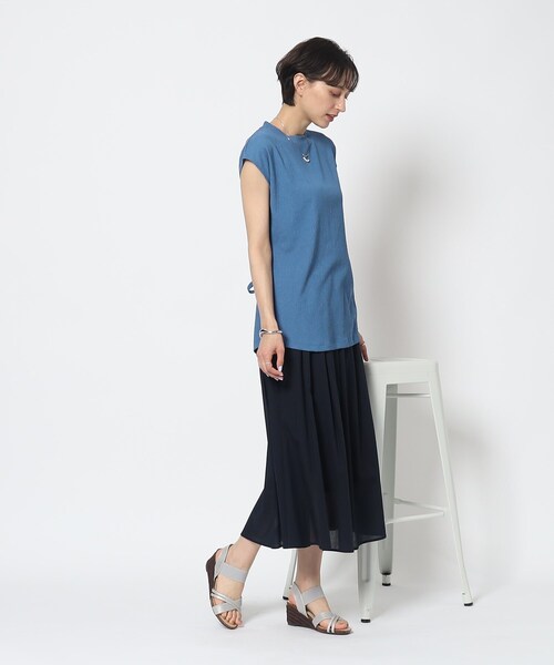 Cutie Blonde（キューティーブロンド）の「◆【セットアップ可】さらっと軽やか ウエストリボントップス（Tシャツ/カットソー・レディース・ブルー/ブラウン系その他/ブラック・01/02/03）」の20枚目の写真