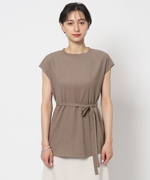 Cutie Blonde（キューティーブロンド）の「◆【セットアップ可】さらっと軽やか ウエストリボントップス（Tシャツ/カットソー・レディース・ブルー/ブラウン系その他/ブラック・01/02/03）」の21枚目の写真