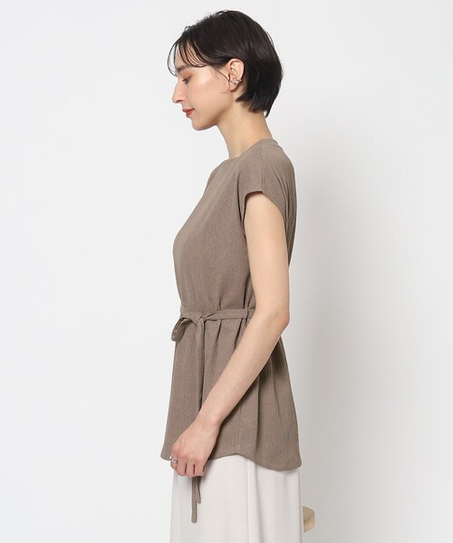 Cutie Blonde（キューティーブロンド）の「◆【セットアップ可】さらっと軽やか ウエストリボントップス（Tシャツ/カットソー・レディース・ブルー/ブラウン系その他/ブラック・01/02/03）」の16枚目の写真