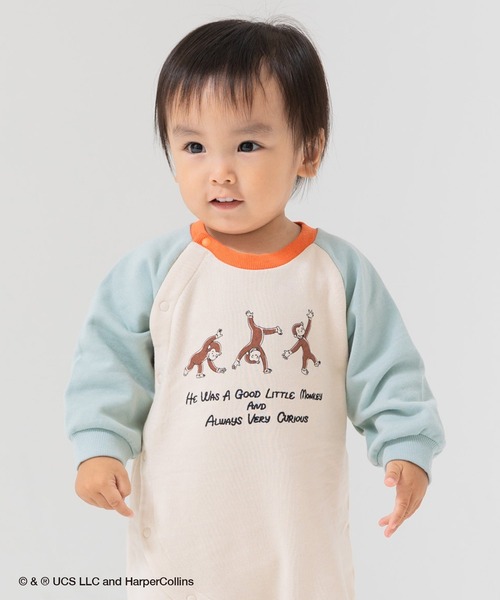 セール】おさるのジョージ / 長袖カバーオール（ロンパース）｜JAM