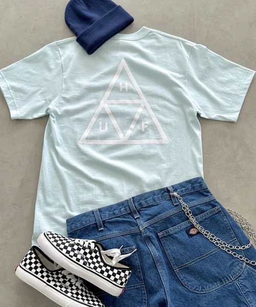 HUF（ハフ）の「HUF(ハフ)/トリプルトライアングルロゴ バックプリント ワンポイント半袖Ｔシャツ/HUF SET TT S/S TEE（Tシャツ/カットソー・メンズ・ネイビー/サンドベージュ/ホワイト/グリーン/ライトブルー/ブラック・S/M/L/XL）」の5枚目の写真