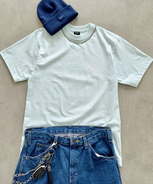 HUF（ハフ）の「HUF(ハフ)/トリプルトライアングルロゴ バックプリント ワンポイント半袖Ｔシャツ/HUF SET TT S/S TEE（Tシャツ/カットソー・メンズ・ネイビー/サンドベージュ/ホワイト/グリーン/ライトブルー/ブラック・S/M/L/XL）」の15枚目の写真