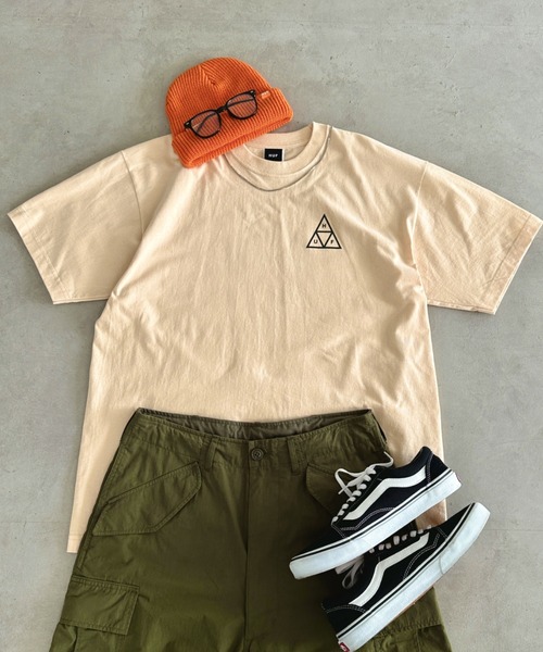 HUF（ハフ）の「HUF(ハフ)/トリプルトライアングルロゴ バックプリント ワンポイント半袖Ｔシャツ/HUF SET TT S/S TEE（Tシャツ/カットソー・メンズ・ネイビー/サンドベージュ/ホワイト/グリーン/ライトブルー/ブラック・S/M/L/XL）」の11枚目の写真