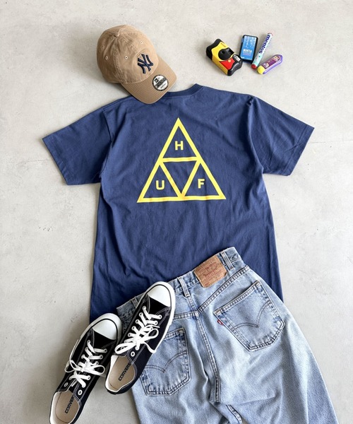 HUF（ハフ）の「HUF(ハフ)/トリプルトライアングルロゴ バックプリント ワンポイント半袖Ｔシャツ/HUF SET TT S/S TEE（Tシャツ/カットソー・メンズ・ネイビー/サンドベージュ/ホワイト/グリーン/ライトブルー/ブラック・S/M/L/XL）」の18枚目の写真