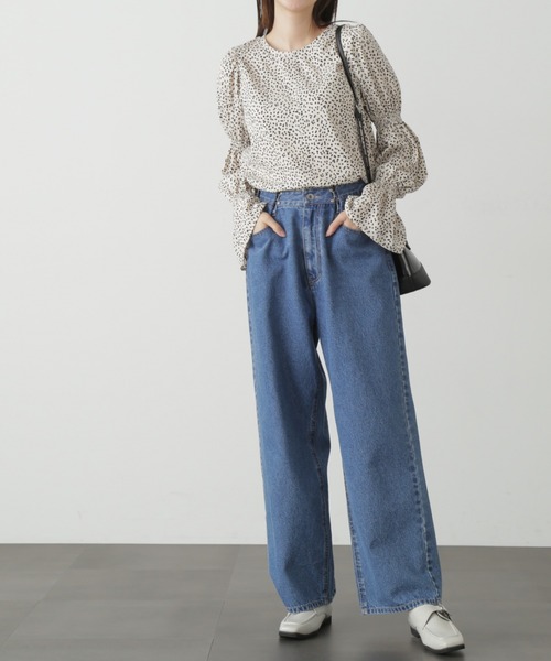 FREE'S MART（フリーズマート）の「◆ギャザースリーブブラウス（シャツ/ブラウス・レディース・ベージュ系その他/ホワイト系その他/ネイビー・FREE）」の19枚目の写真