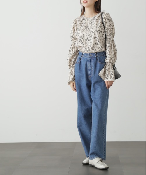 FREE'S MART（フリーズマート）の「◆ギャザースリーブブラウス（シャツ/ブラウス・レディース・ベージュ系その他/ホワイト系その他/ネイビー・FREE）」の21枚目の写真