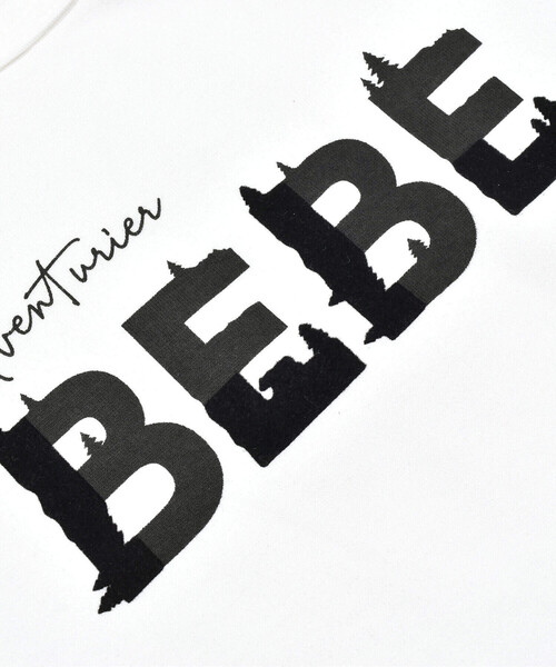 BeBe（ベベ）の「フロッキープリントロゴTシャツ(80~150cm)（Tシャツ/カットソー・キッズ・オフホワイト/グリーン・110cm/130cm/120cm/90cm/100cm/150cm/140cm）」の10枚目の写真