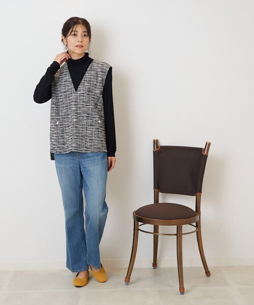 DRESKIP（ドレスキップ）の「◆インしない派さんの 上品 カットツイード Vネックベスト（ベスト・レディース・ブラック/ベージュ系その他2/ブラック系3・02/03）」の18枚目の写真