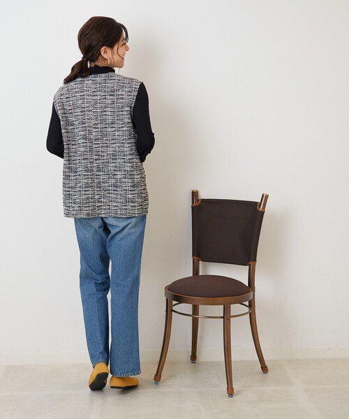 DRESKIP（ドレスキップ）の「◆インしない派さんの 上品 カットツイード Vネックベスト（ベスト・レディース・ブラック/ベージュ系その他2/ブラック系3・02/03）」の22枚目の写真