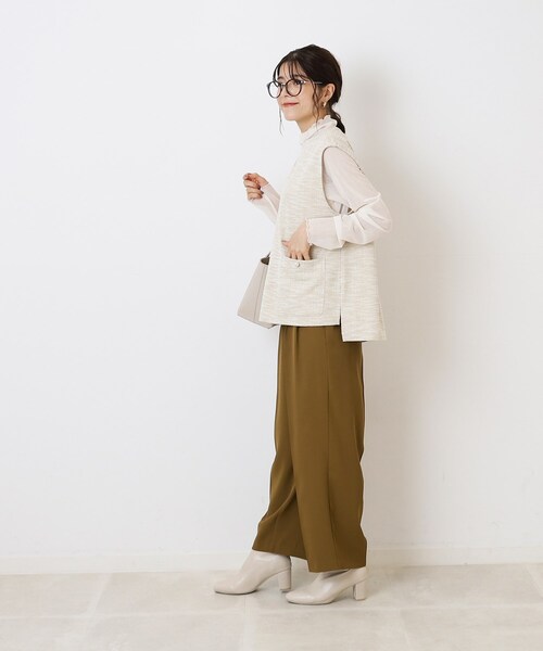 DRESKIP（ドレスキップ）の「◆インしない派さんの 上品 カットツイード Vネックベスト（ベスト・レディース・ブラック/ベージュ系その他2/ブラック系3・02/03）」の16枚目の写真