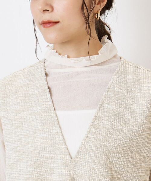 DRESKIP（ドレスキップ）の「◆インしない派さんの 上品 カットツイード Vネックベスト（ベスト・レディース・ブラック/ベージュ系その他2/ブラック系3・02/03）」の17枚目の写真