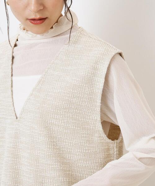 DRESKIP（ドレスキップ）の「◆インしない派さんの 上品 カットツイード Vネックベスト（ベスト・レディース・ブラック/ベージュ系その他2/ブラック系3・02/03）」の14枚目の写真