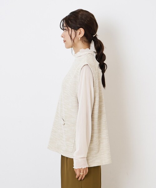 DRESKIP（ドレスキップ）の「◆インしない派さんの 上品 カットツイード Vネックベスト（ベスト・レディース・ブラック/ベージュ系その他2/ブラック系3・02/03）」の11枚目の写真