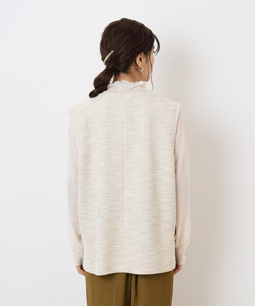 DRESKIP（ドレスキップ）の「◆インしない派さんの 上品 カットツイード Vネックベスト（ベスト・レディース・ブラック/ベージュ系その他2/ブラック系3・02/03）」の7枚目の写真