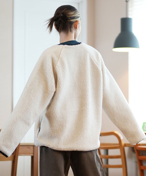 Columbia（コロンビア）の「columbia/コロンビア SEATTLE MOUNTAIN II JACKET ジャケット リバーシブル オープンカラー ルーズシルエット AE5693（ノーカラーコート・レディース・ホワイト×ブラック/マルチ/ブラック/ベージュ系その他・S/M/L）」の7枚目の写真