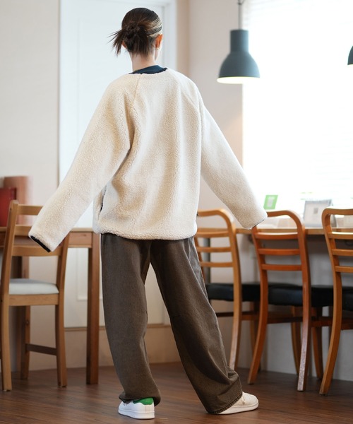 Columbia（コロンビア）の「columbia/コロンビア SEATTLE MOUNTAIN II JACKET ジャケット リバーシブル オープンカラー ルーズシルエット AE5693（ノーカラーコート・レディース・ホワイト×ブラック/マルチ/ブラック/ベージュ系その他・S/M/L）」の9枚目の写真