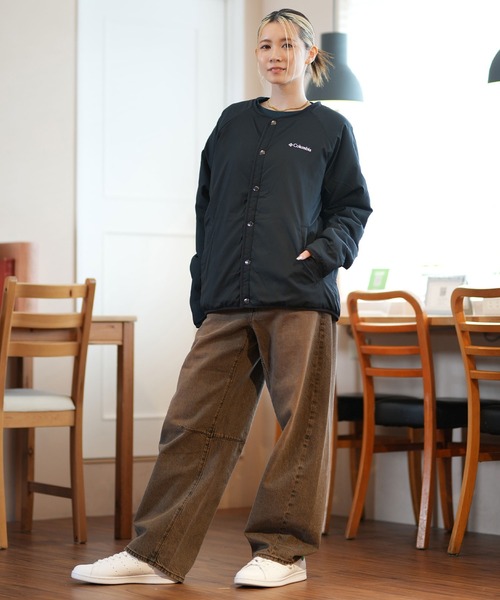 Columbia（コロンビア）の「columbia/コロンビア SEATTLE MOUNTAIN II JACKET ジャケット リバーシブル オープンカラー ルーズシルエット AE5693（ノーカラーコート・レディース・ホワイト×ブラック/マルチ/ブラック/ベージュ系その他・S/M/L）」の12枚目の写真