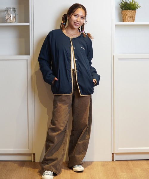 Columbia（コロンビア）の「columbia/コロンビア SEATTLE MOUNTAIN II JACKET ジャケット リバーシブル オープンカラー ルーズシルエット AE5693（ノーカラーコート・レディース・ホワイト×ブラック/マルチ/ブラック/ベージュ系その他・S/M/L）」の21枚目の写真